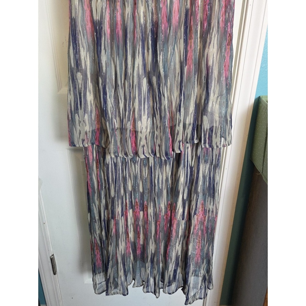 Anthropologie Josie Tiered Maxi Dress Sz 6 Meadow Rue Gypsy Boho Flowy Sparkle - Picture 9 of 14